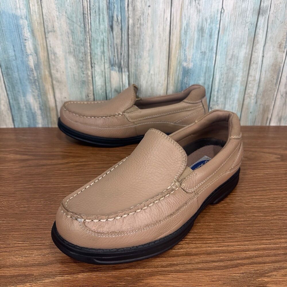 Dr. Scholls Bounce Mens Size 7.5 D Tan Leather Slip On Loafer Casual Shoes